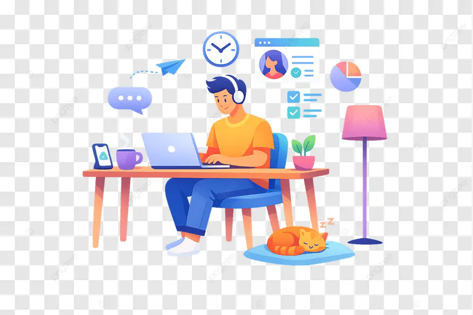 pngtree professional freelancer working on laptop in creative workspace png image 19034973